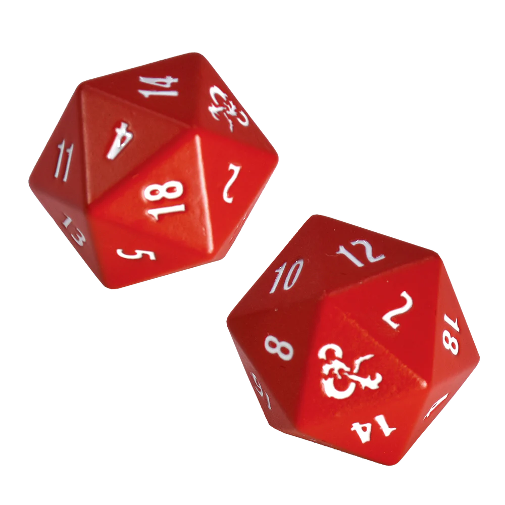 Ultra Pro - Dungeons & Dragons - Heavy Metal D20 Red and White Dice Set - Loaded Dice Barry Vale of Glamorgan CF64 3HD