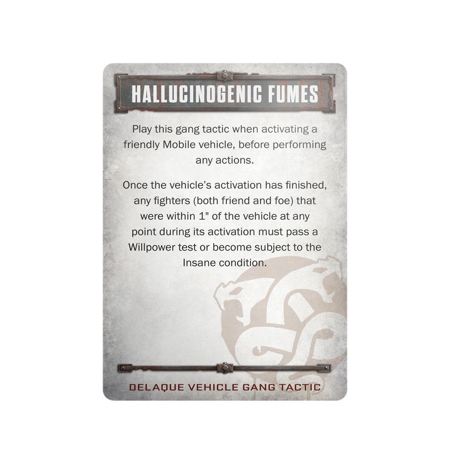 Necromunda: Delaque Vehicle Gang Tactics Cards - 0