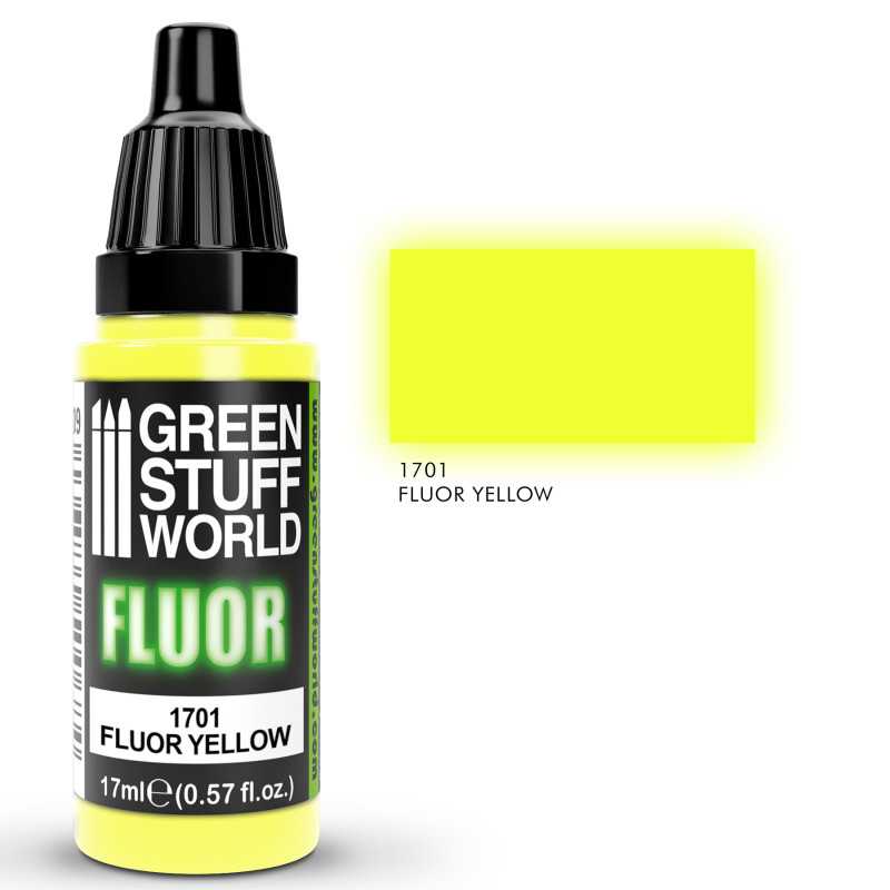 Green Stuff World Fluor Paint YELLOW - Loaded Dice Barry Vale of Glamorgan CF64 3HD
