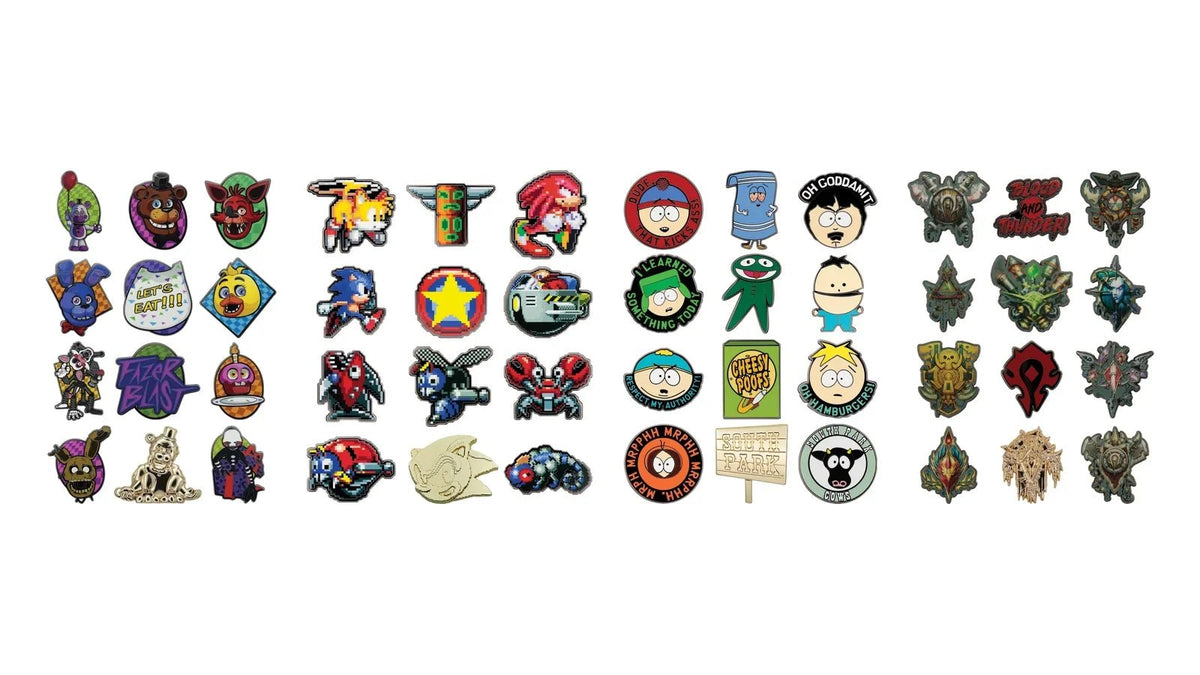 Stocking fillers for gamers: Fanattik mystery pin badges from Five Nights at Freddy's, Sonic, South Park and World of Warcraft