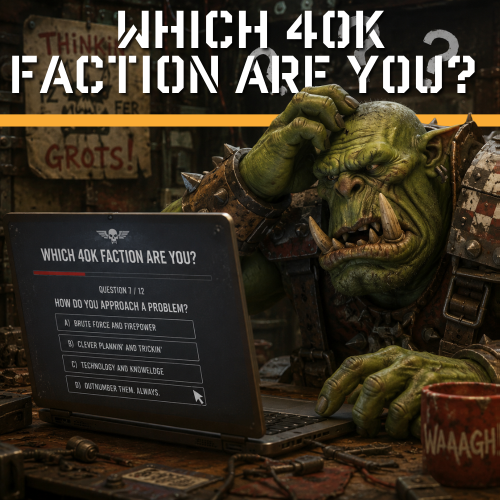Discover which Warhammer 40K faction matches your personality. Take our free 40K faction quiz and find out what Warhammer army you should play.