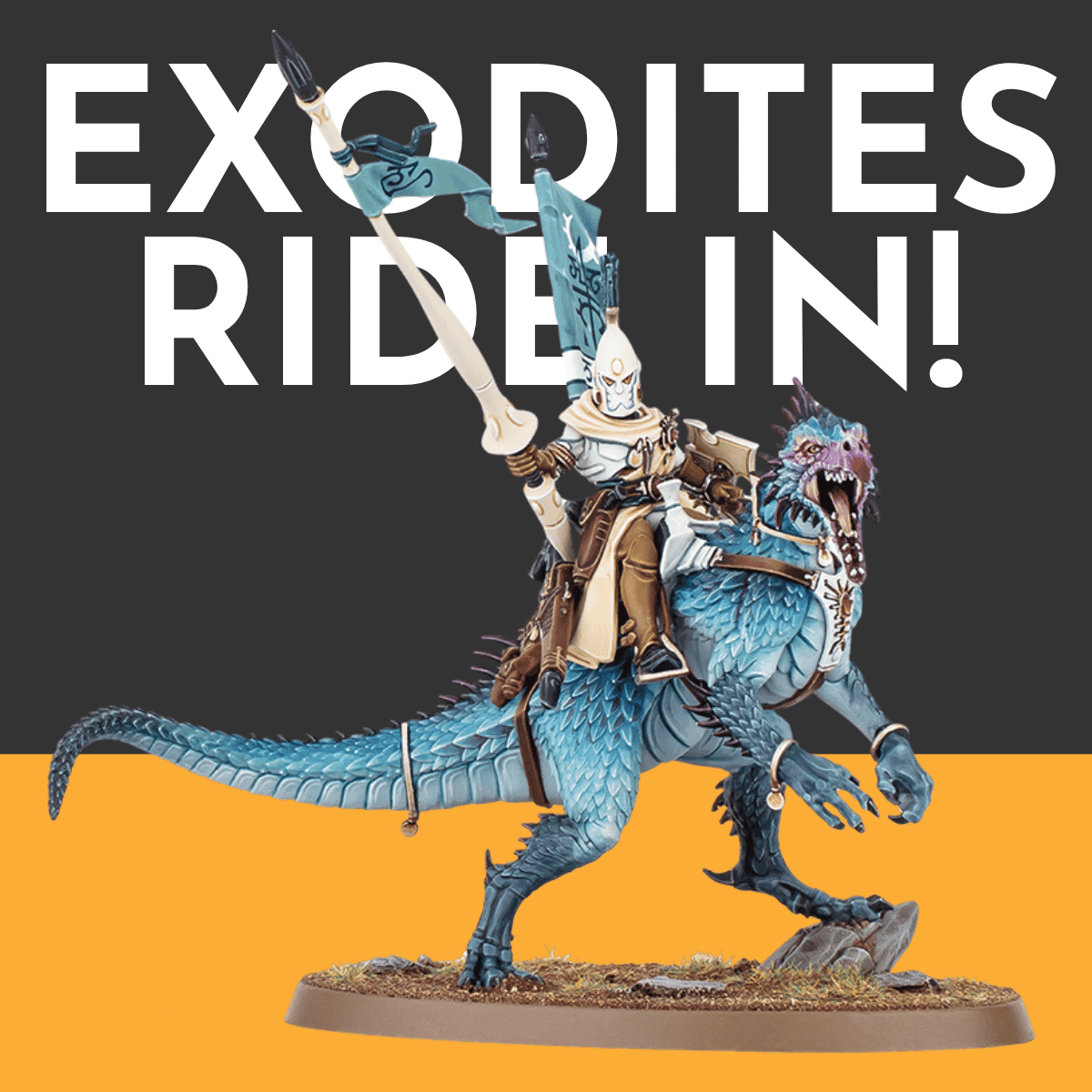 Kill Team Exodite on a Dinosaur