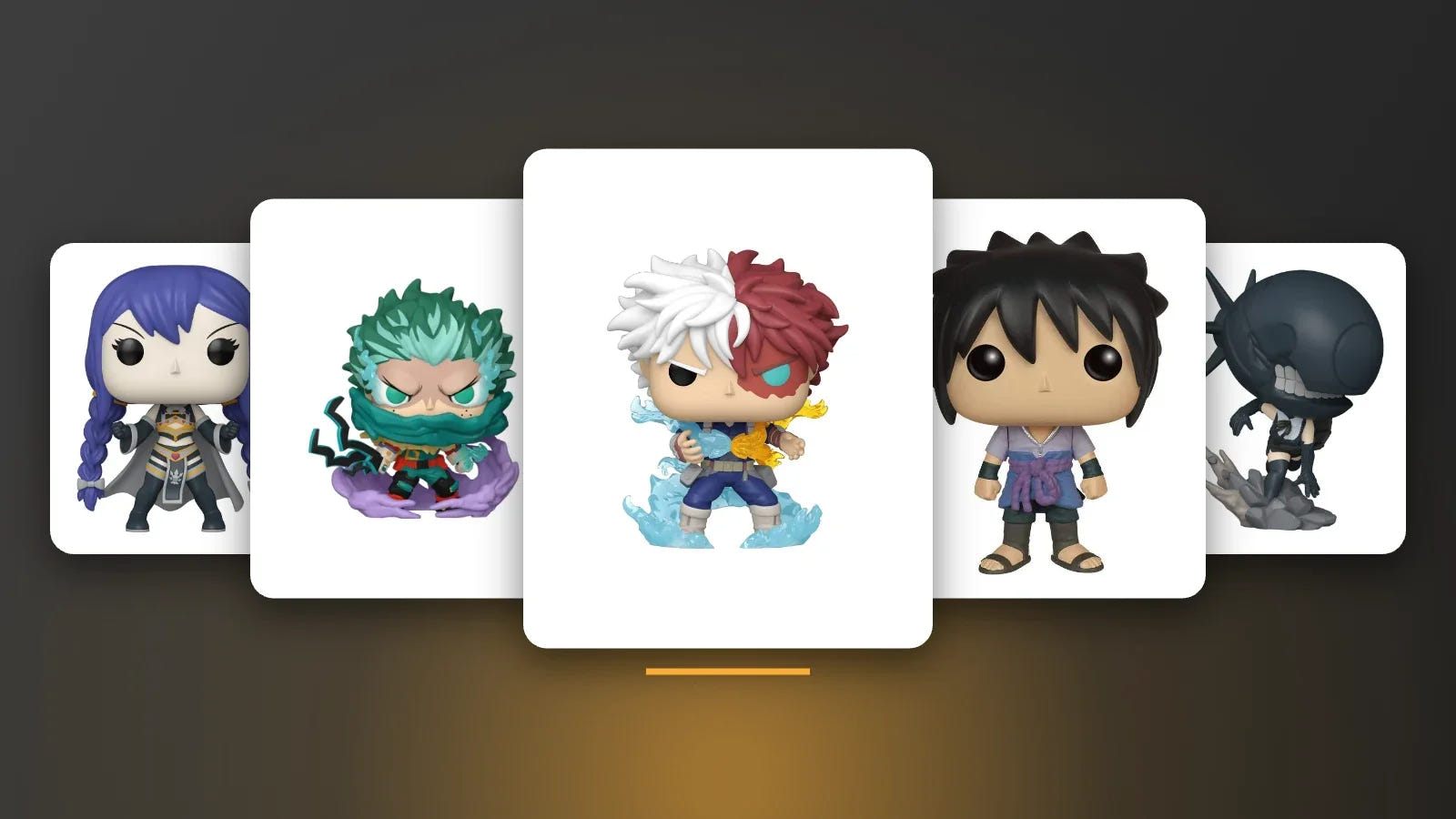 Shoto Todoroki, Deku and Sasuke anime Funko Pop! figures
