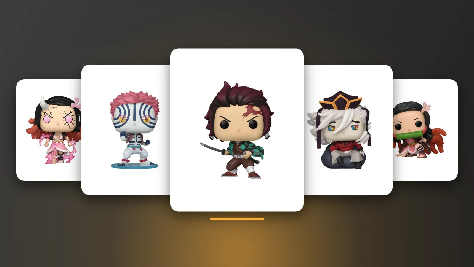 Tanjiro, Akaza and Doma Demon Slayer Funko Pop! figures