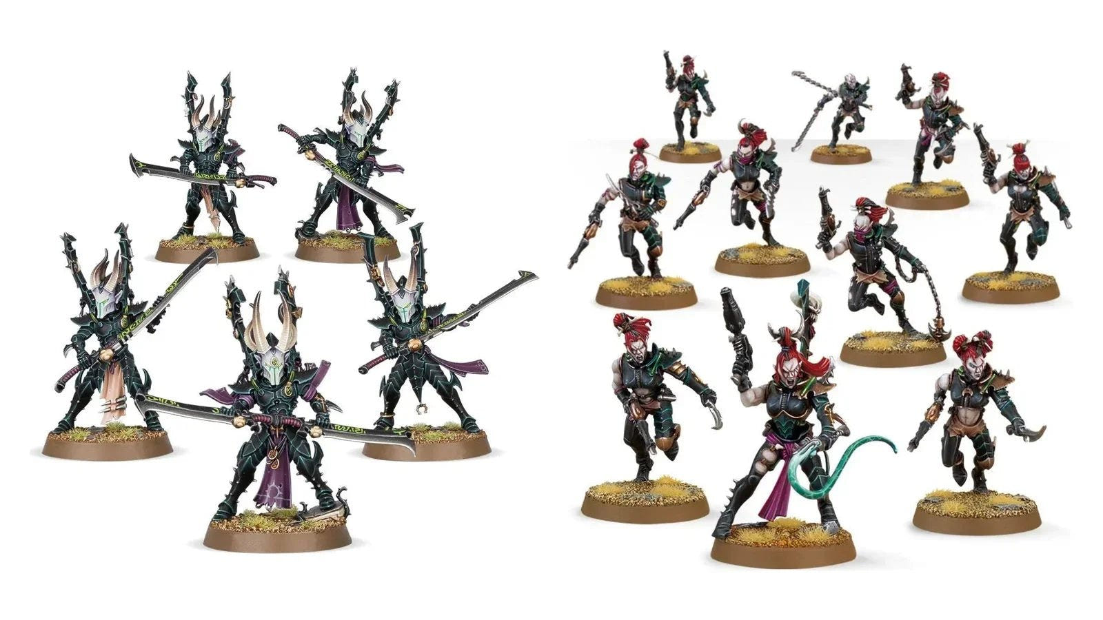 Drukhari Incubi and Wyches miniatures
