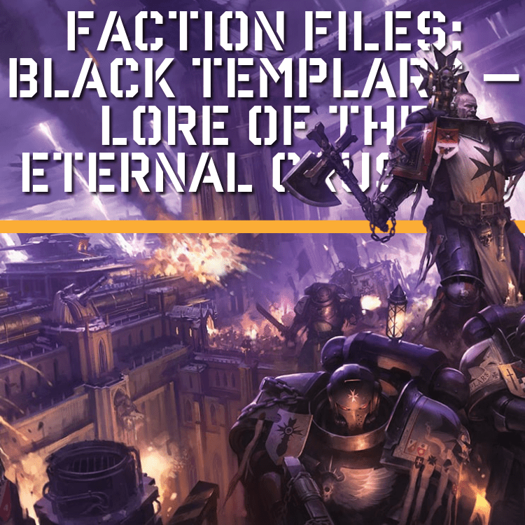 Meet the Imperium's most zealous knights: sons of Dorn, sworn to a crusade that never ends. Dossier No. 029 unpacks the Black Templars' faith, fury and Black Sword — and why their black-and-white plate is such a joy to collect.