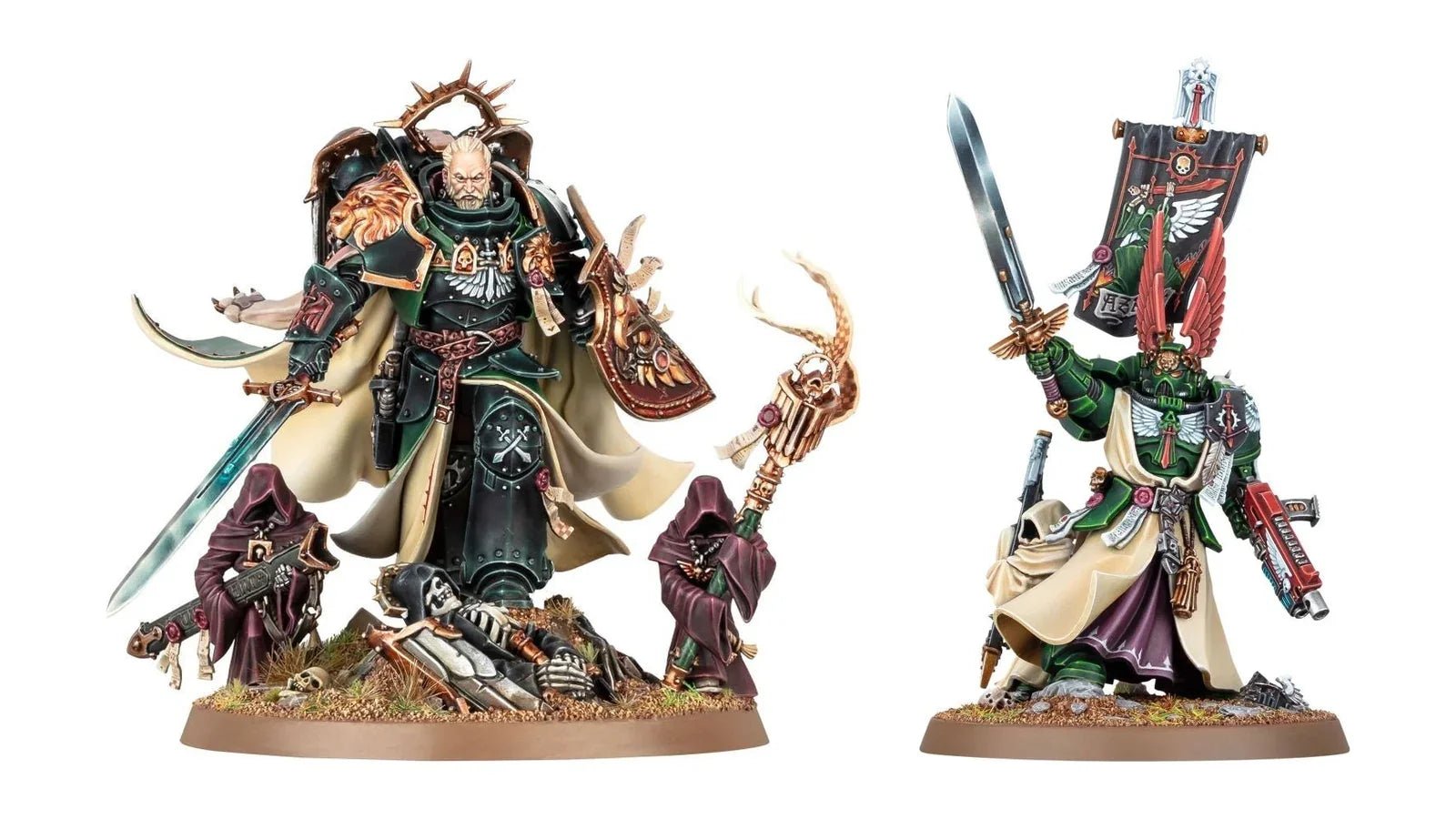 Painted Dark Angels Lion El'Jonson and Azrael Citadel miniatures