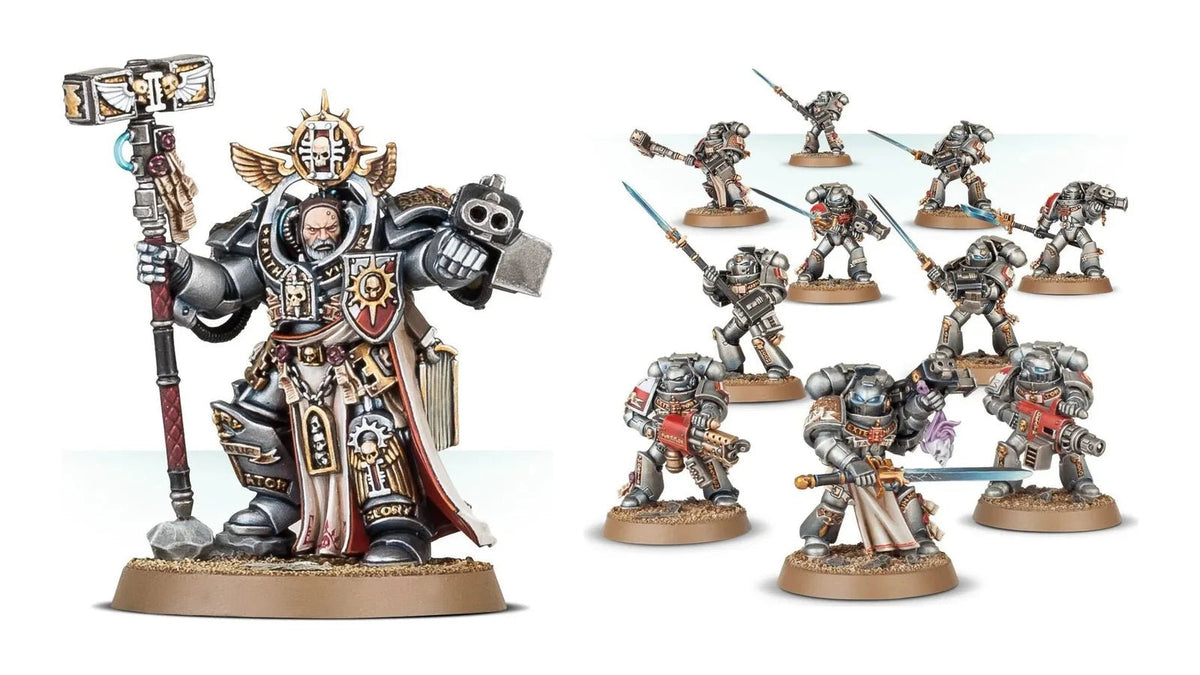 Grey Knights Grand Master Voldus and Strike Squad miniatures