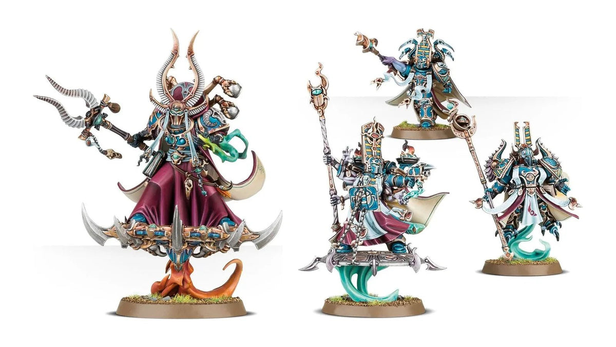 Thousand Sons miniatures: Ahriman the Arch-Sorcerer and Exalted Sorcerers of Tzeentch