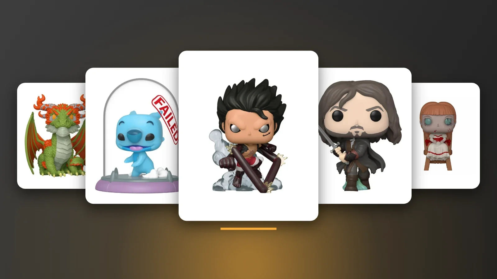 Upcoming Funko Pop! figures including Snake-Man Luffy, Stitch Experiments and Aragorn