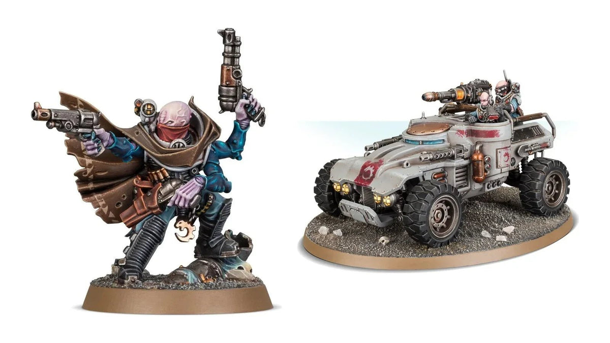 Genestealer Cults miniatures: a Kelermorph and an Achilles Ridgerunner