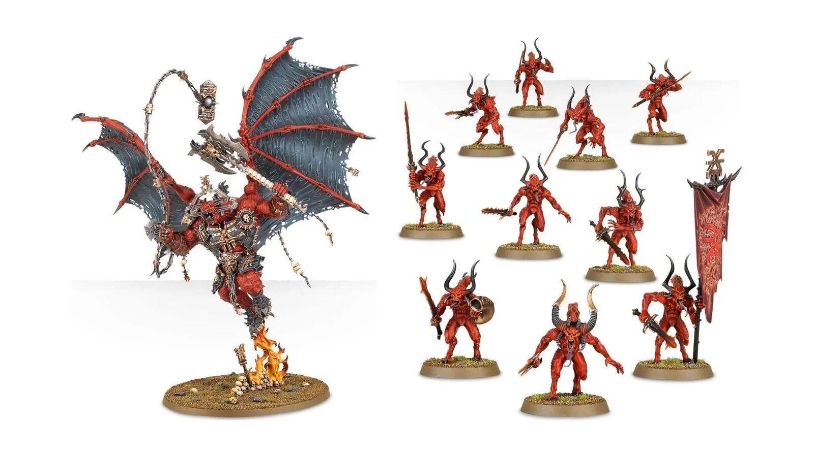 Blades of Khorne Bloodthirster and Bloodletters miniatures