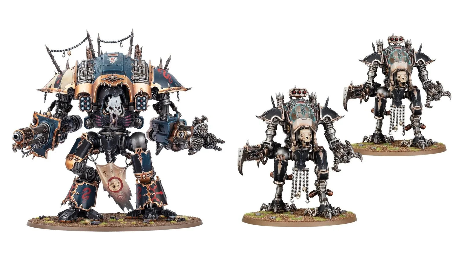 Chaos Knights Ruinator and Wardogs miniatures
