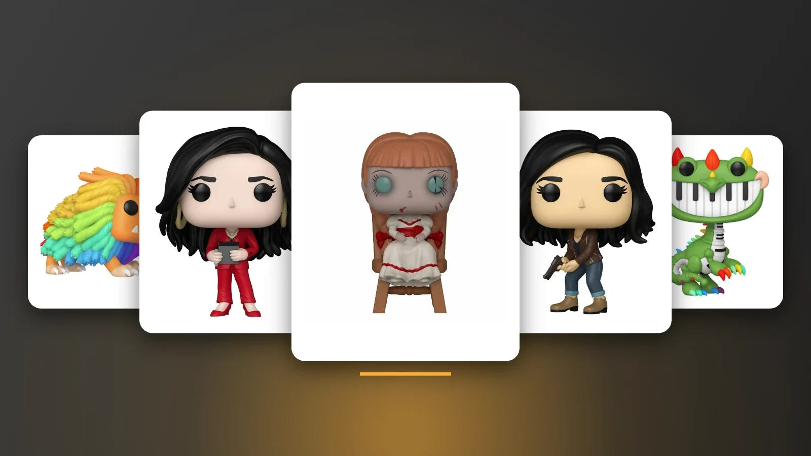 Annabelle, Sidney Prescott and Gale Weathers Funko Pop! figures from The Conjuring and Scream