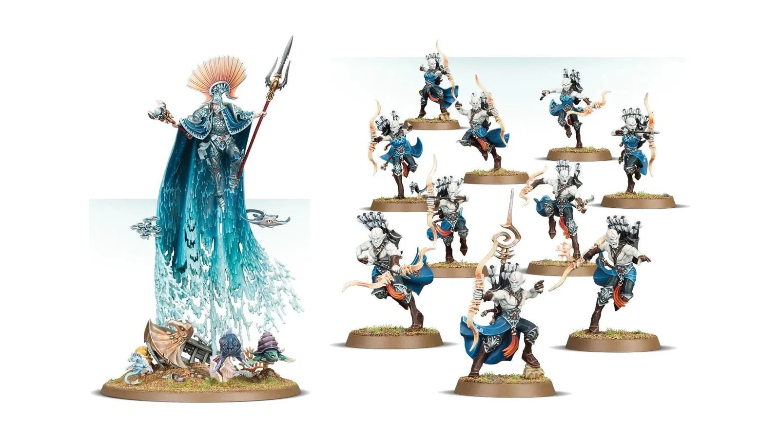 Idoneth Deepkin Eidolon of Mathlann and Namarti Reavers miniatures