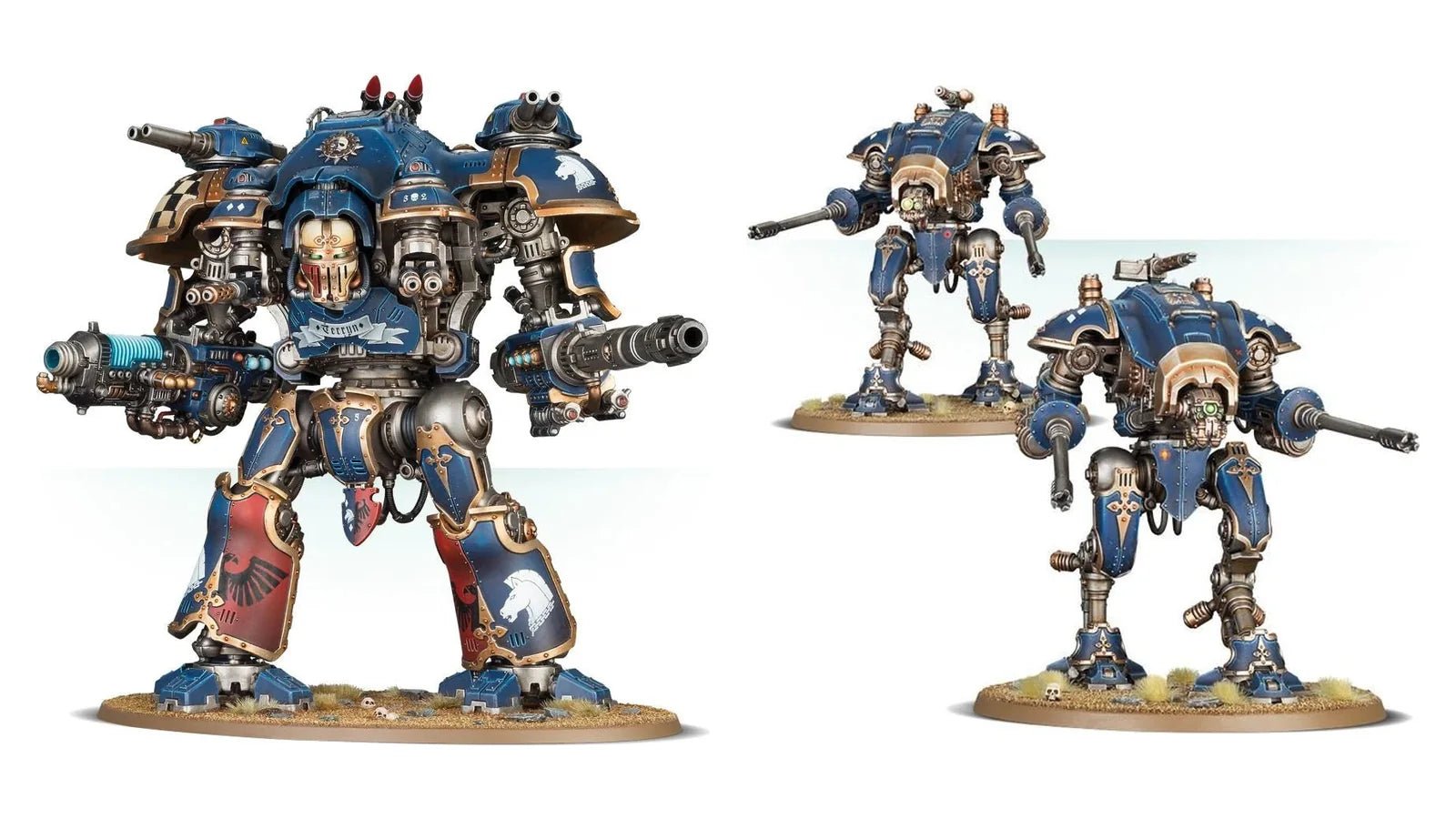 Imperial Knights Knight Dominus and Armigers miniatures