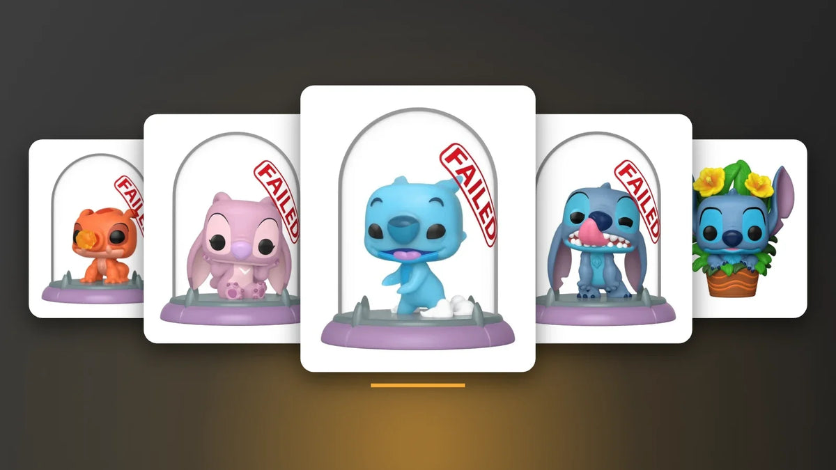 Stitch Experiments Funko Pop! figures including Slushy, Angel and Stitch