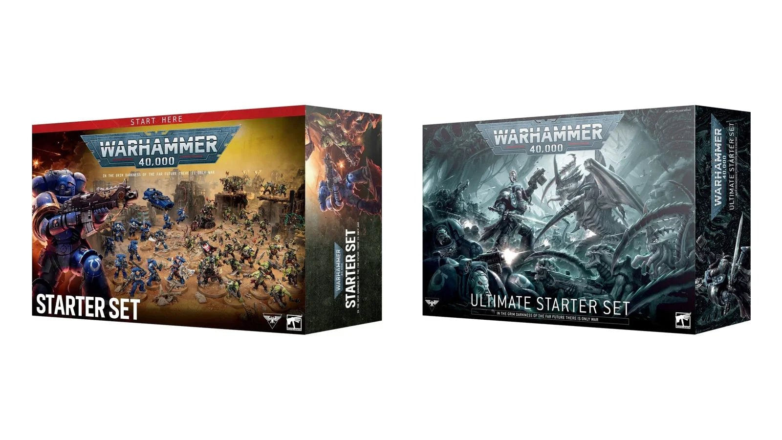 Warhammer 40,000 11th Edition Starter Set and Ultimate Starter Set boxes