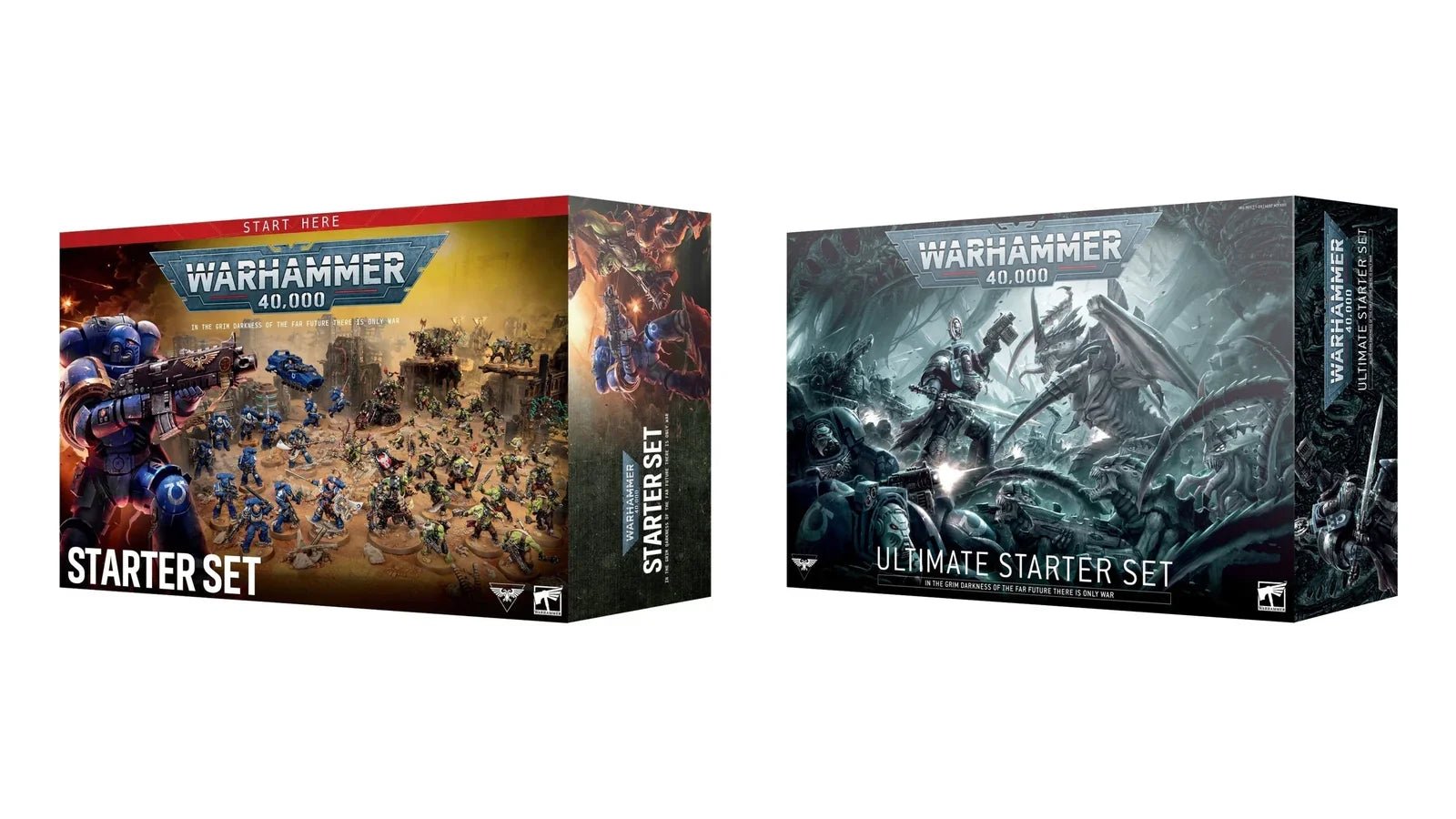 Warhammer 40,000 11th Edition Starter Set and Ultimate Starter Set boxes