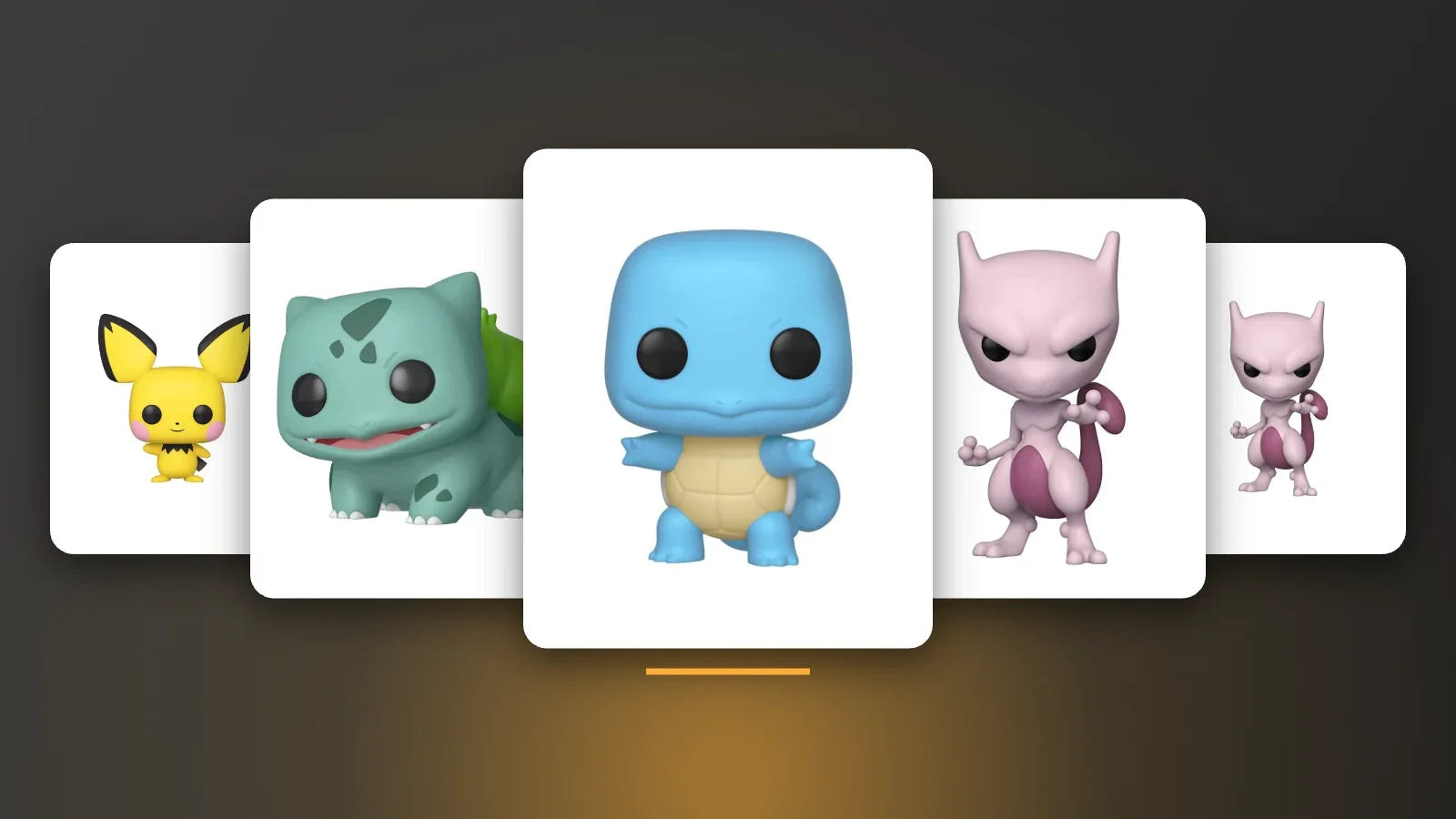 Squirtle, Bulbasaur and Mewtwo Pokémon Funko Pop! figures