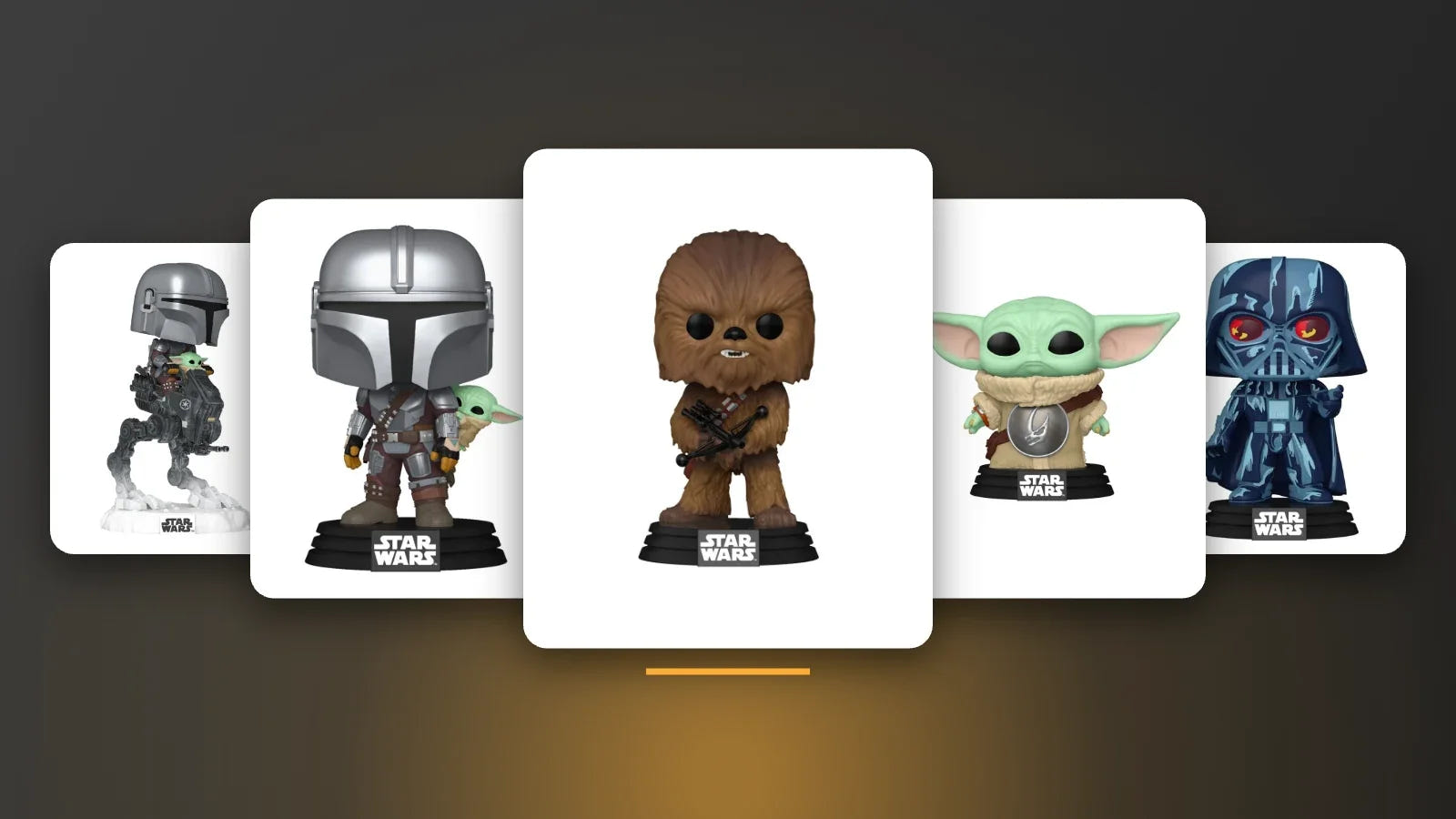 Chewbacca, the Mandalorian and Grogu Star Wars Funko Pop! figures