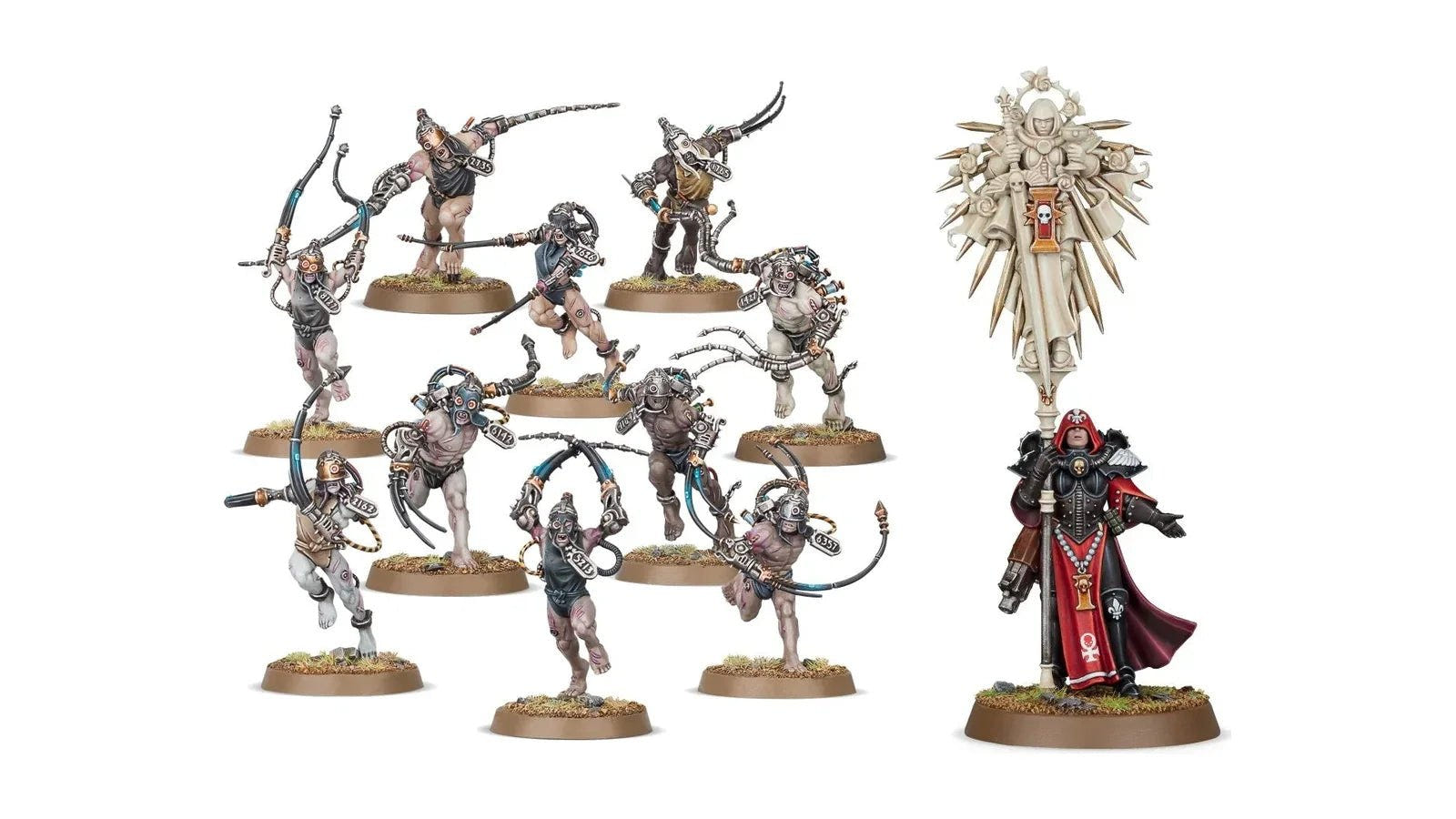 Adepta Sororitas Arco-Flagellants and an Imagifier, painted Sisters of Battle miniatures