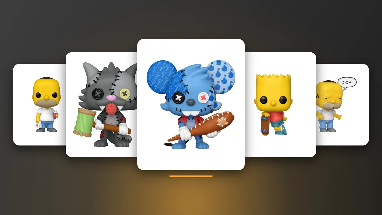 Itchy, Scratchy and Bart Simpsons Funko Pop! figures