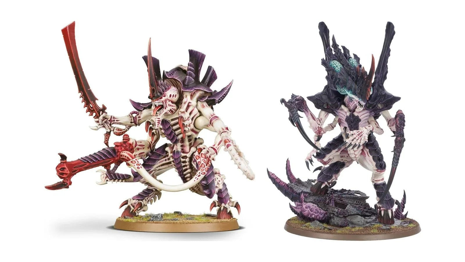 Tyranids miniatures: a Hive Tyrant and a Norn Emissary