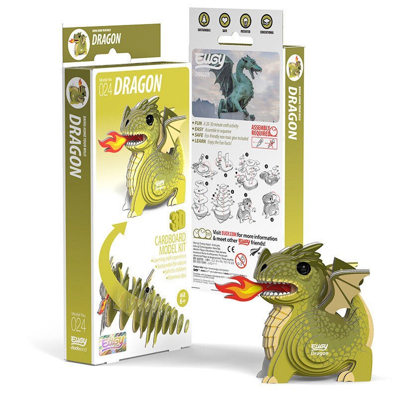 EUGY Dragon 3D card model kit