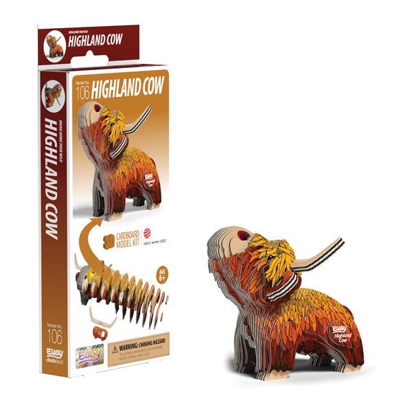 EUGY Highland Cow 3D card model kit