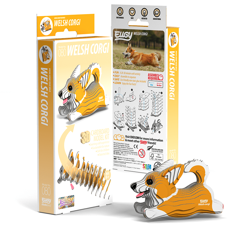 EUGY Welsh Corgi 3D card model kit