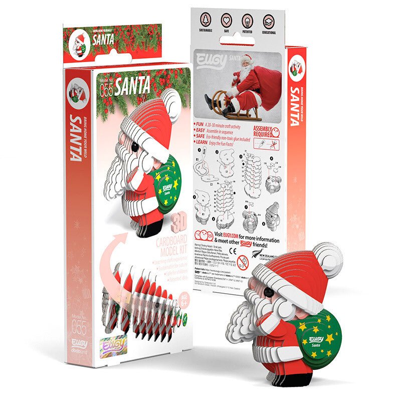 EUGY Santa 3D card model kit