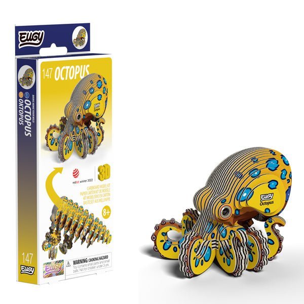 EUGY Octopus 3D card model kit