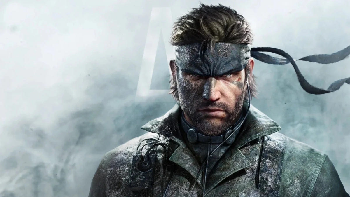 Solid Snake portrait in muted grey Metal Gear Solid artwork