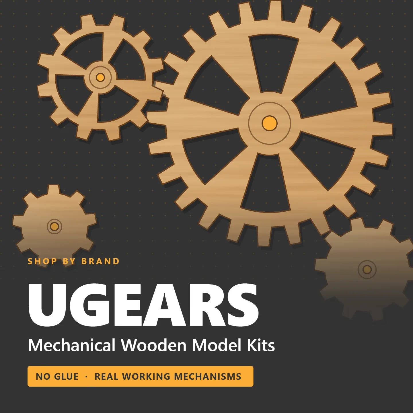 UGEARS mechanical wooden model kits at Loaded Dice