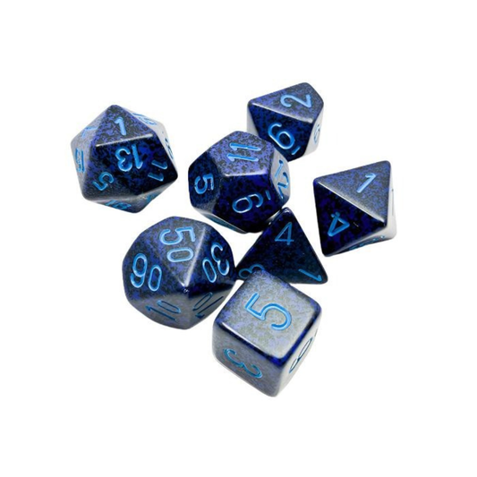 Chessex - Speckled Polyhedral 7 Dice Set - Cobalt - Loaded Dice