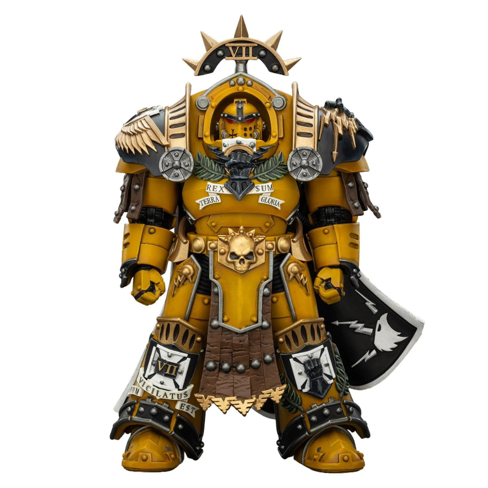 Joy Toy Warhammer The Horus Heresy: Imperial Fists Action Figure Legion Praetor in Tartaros Terminator Armourwith Power Sword and Vigil Storm Shield 14cm - Loaded Dice