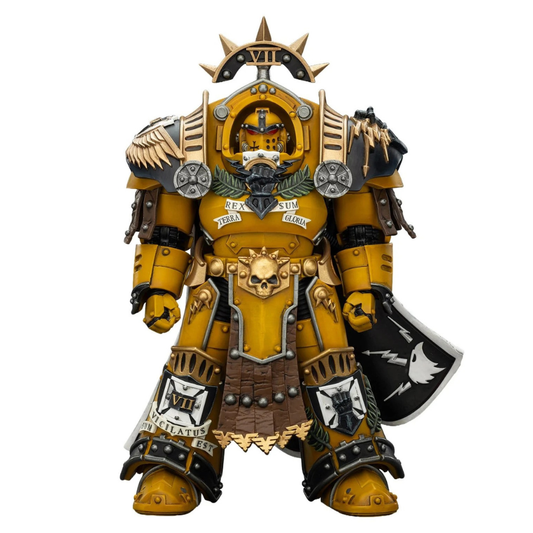 Joy Toy Warhammer The Horus Heresy: Imperial Fists Action Figure Legion Praetor in Tartaros Terminator Armourwith Power Sword and Vigil Storm Shield 14cm - Loaded Dice