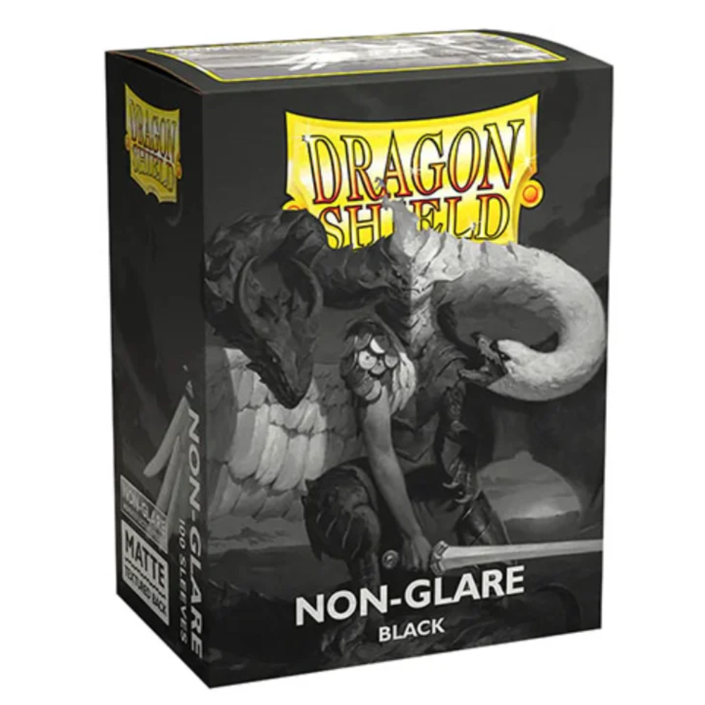 Dragon Shield - Matte Non-Glare Standard Size Sleeves 100pk - Black - Loaded Dice