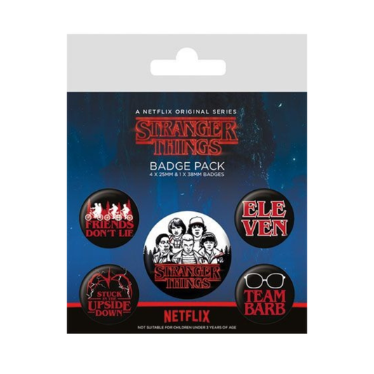 Stranger Things Pin-Back Buttons 5-Pack Characters - Loaded Dice