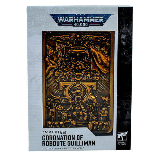 Warhammer 40,000 Coronation of Roboute Guilliman limited edition ingot in its box