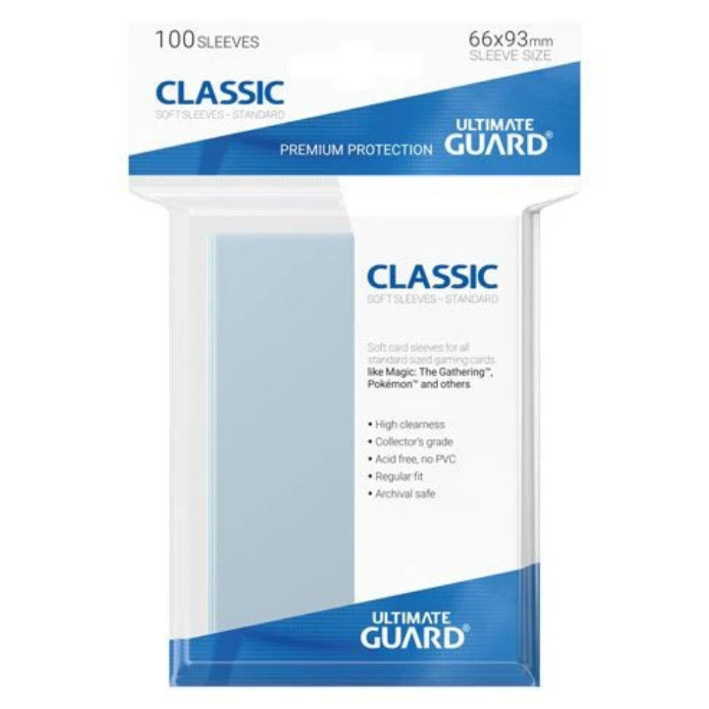 Ultimate Guard Classic Soft Sleeves Standard Size Transparent (100) - Loaded Dice