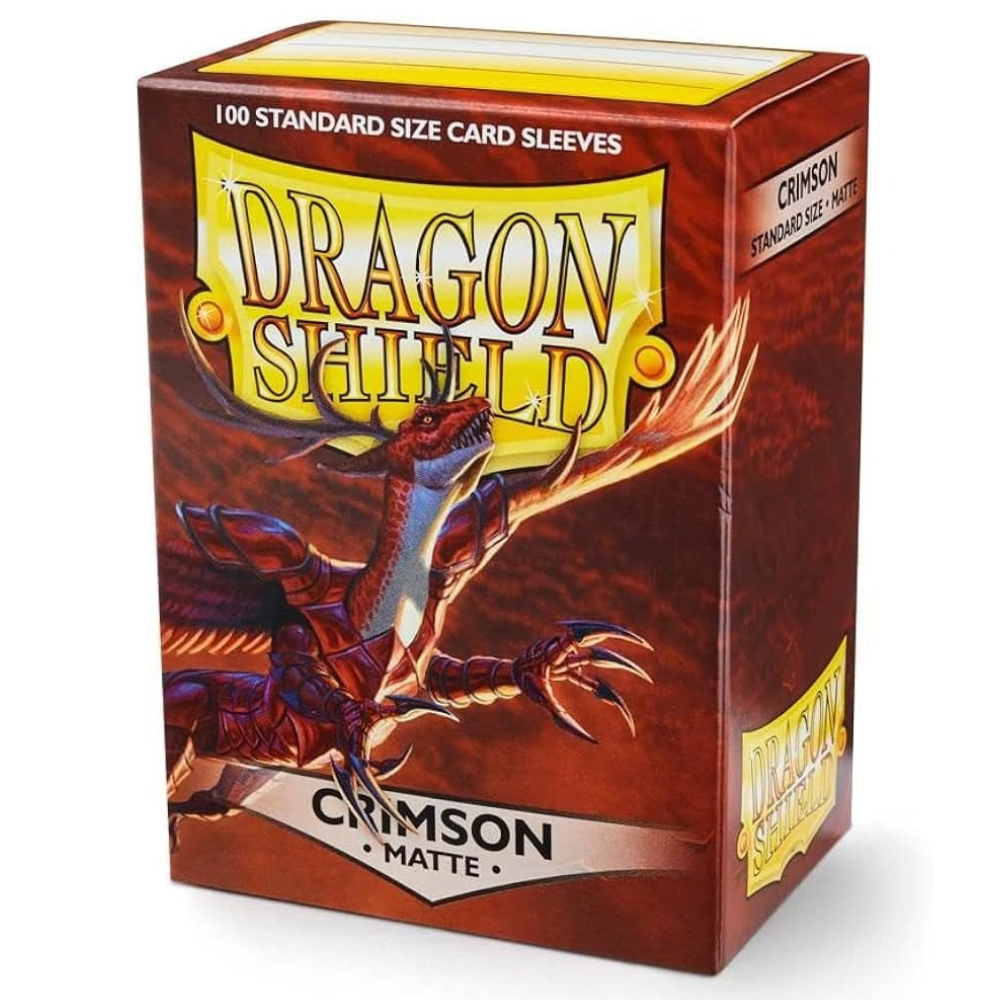 Dragon Shield - Matte Standard Size Sleeves 100pk - Crimson - Loaded Dice