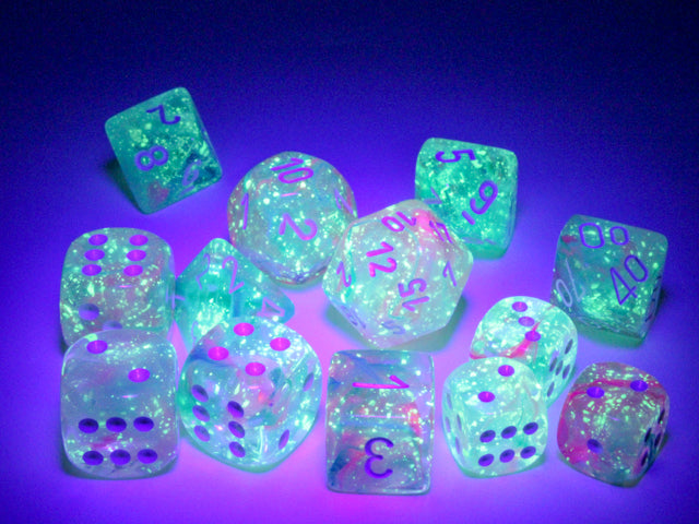 Chessex - Nebula 16mm D6 Dice Block - Luminary Wisteria White Dice Block - Loaded Dice