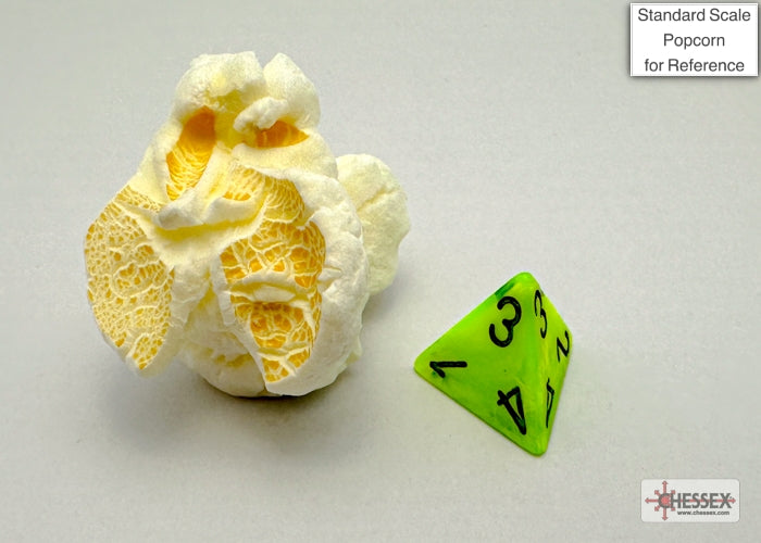 Chessex - Mini Vortex Polyhedral 7 Die Set - Bright Green & Black - Loaded Dice