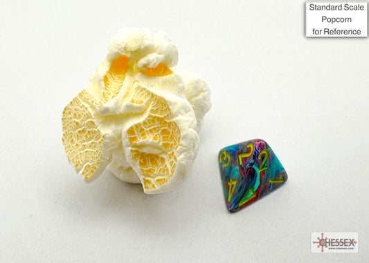 Chessex - Mini Festive Polyhedral 7 Die Set - Mosaic Yellow - Loaded Dice
