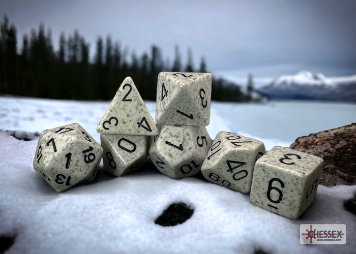 Chessex - Speckled Polyhedral 7 Dice Set - Arctic Camo - Loaded Dice