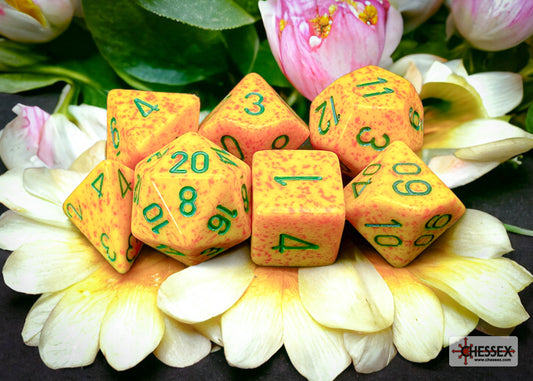 Chessex - Speckled Polyhedral 7 Dice Set - Lotus - Loaded Dice