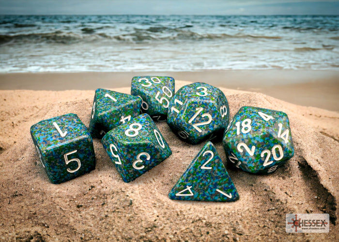 Chessex - Speckled Polyhedral 7 Dice Set - Sea - Loaded Dice