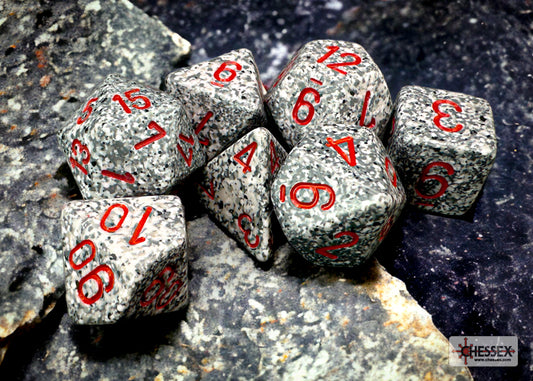 Chessex - Speckled Polyhedral 7 Dice Set - Granite - Loaded Dice